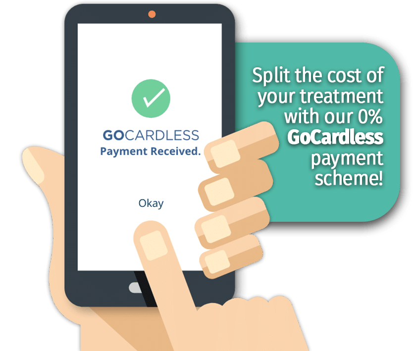 split the cost of your treatment with gocardless 0%